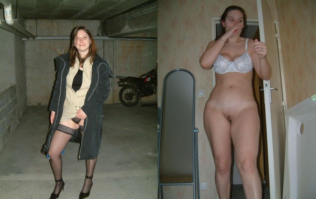 Esposa con ropa y sin ropa