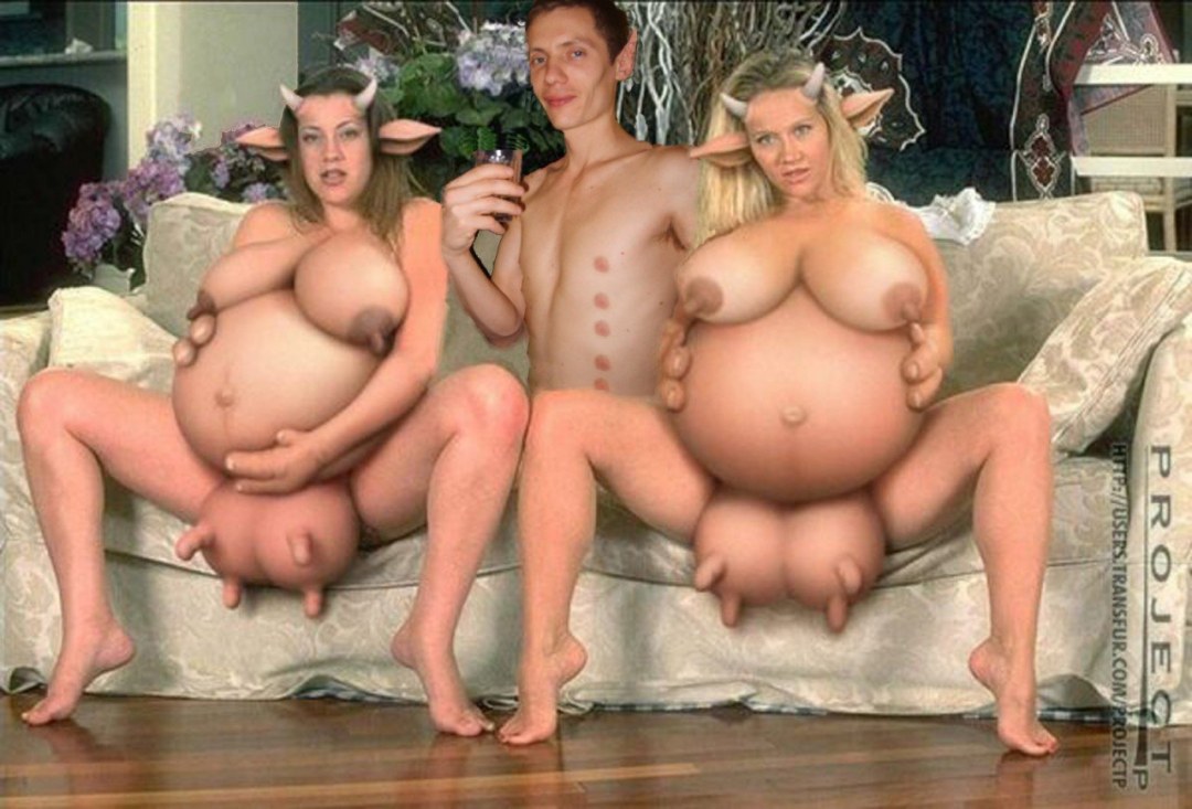 Mujer con tetas de vaca