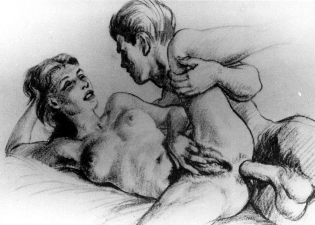 Pintura pornográfica con un lápiz