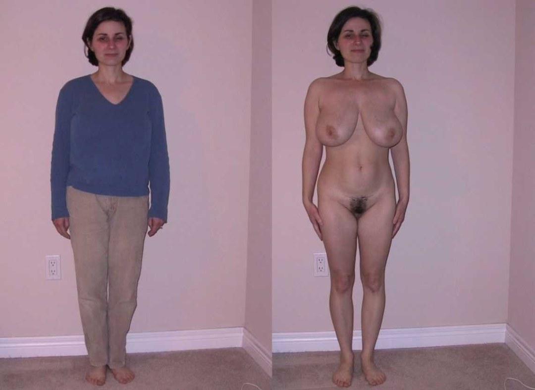 Mujeres vestidas y desnudas envejecidas