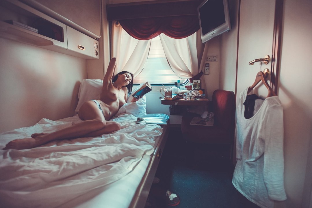 Kiselev Pavel en el tren desnudo