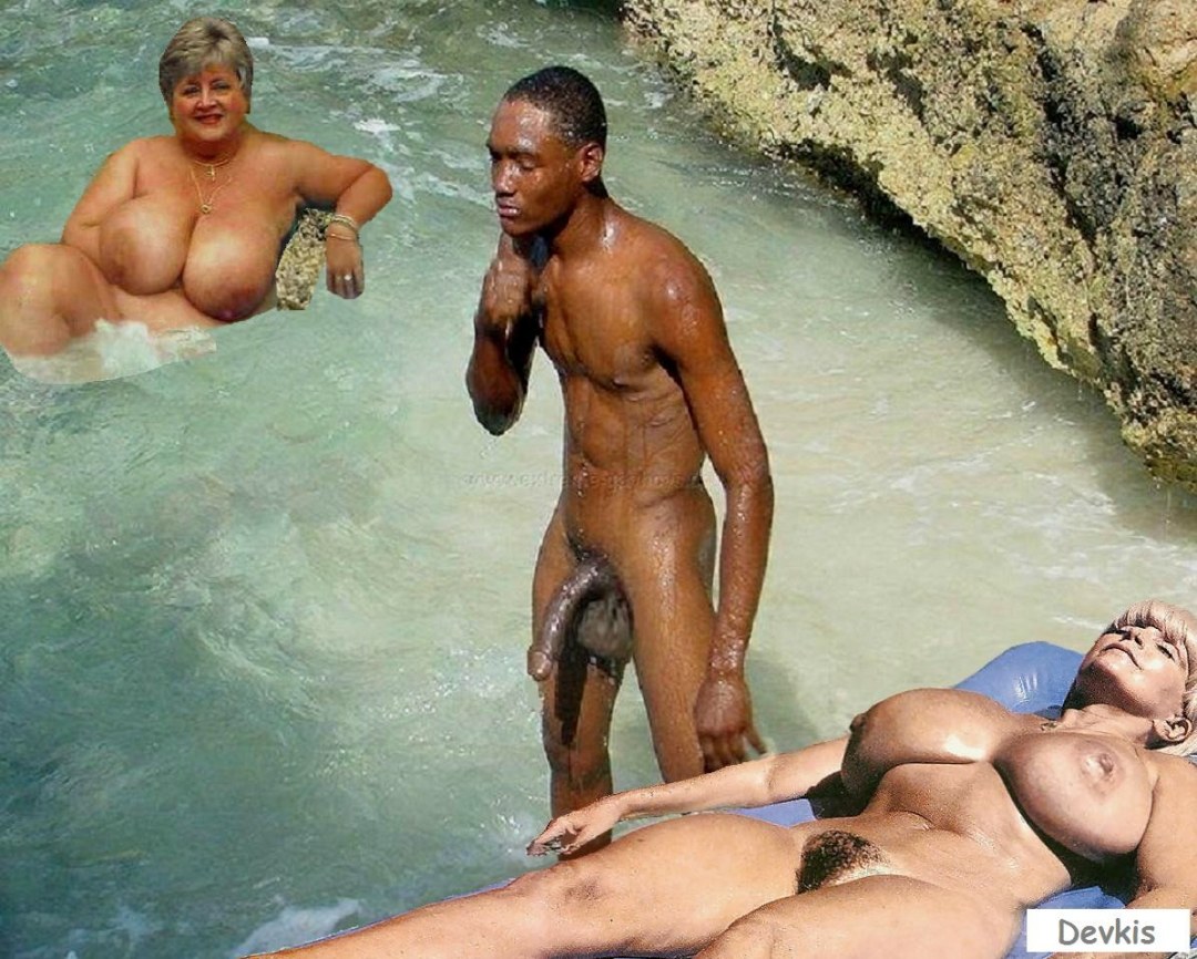 Mujer desnuda con negros en Jamaica