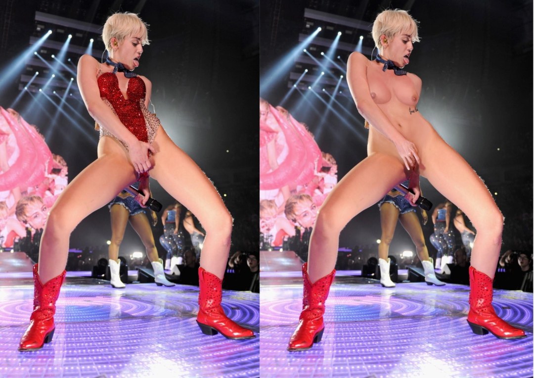 Miley Cyrus desnuda en el escenario