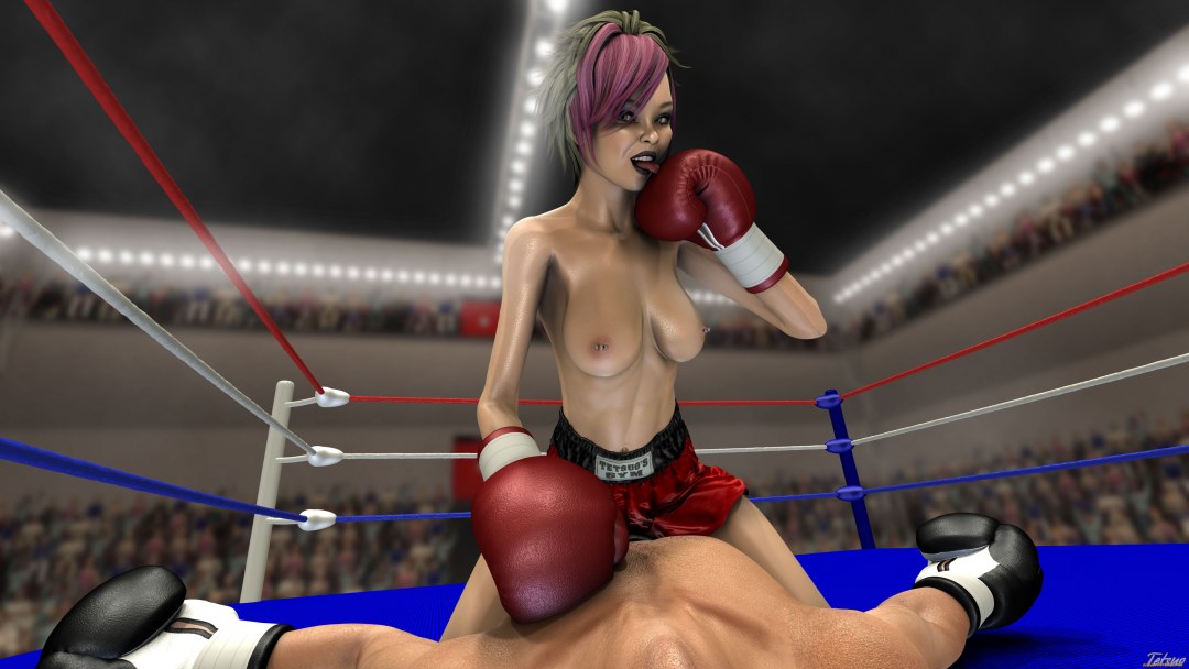 Las mujeres desnudas pelean en el ring