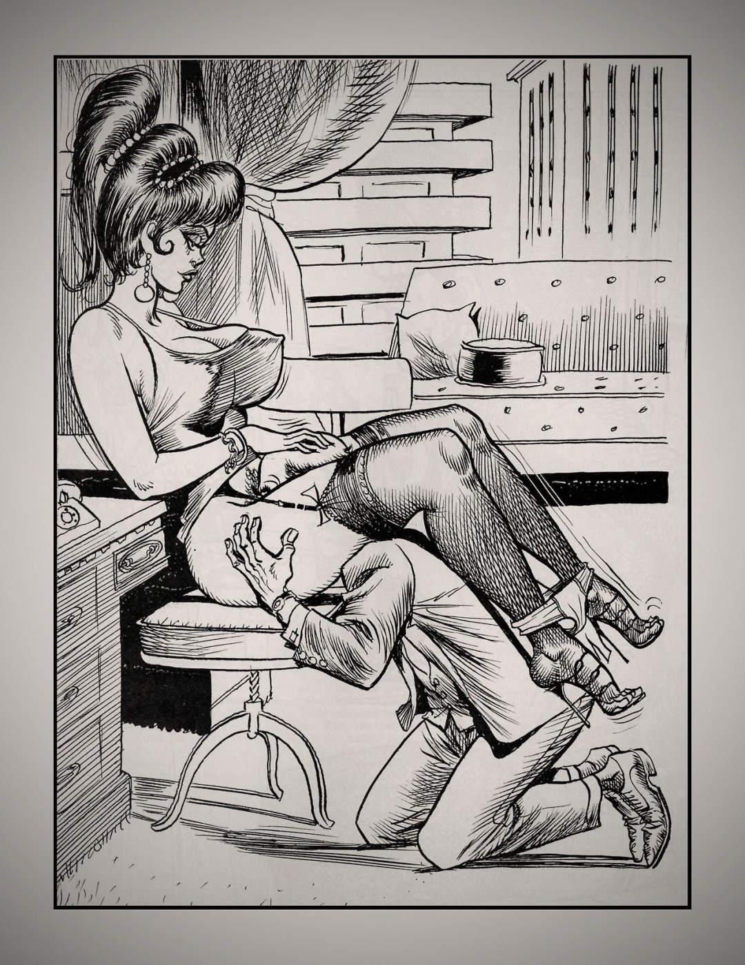 Caricatura cunnilingus