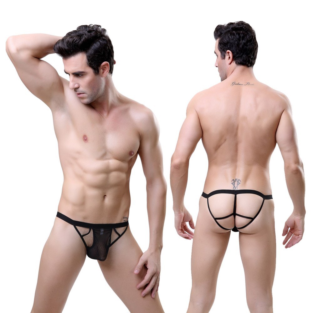 Hombres desnudos en bragas transparentes
