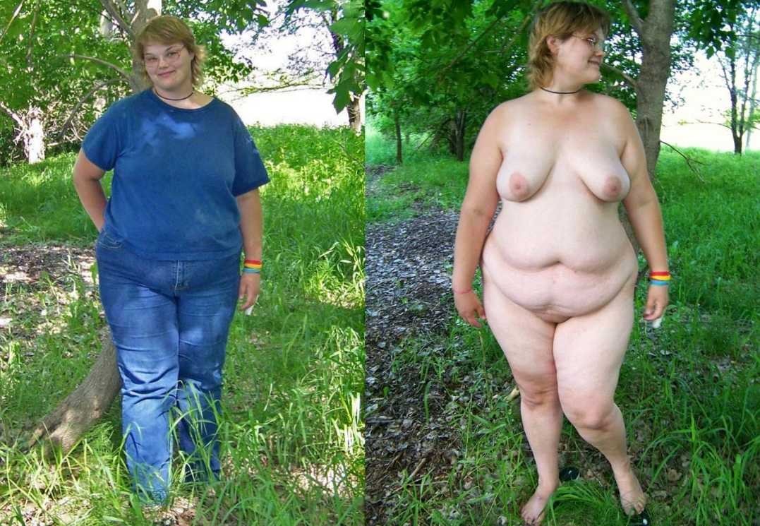 Mujeres gordas desnudas y vestidas