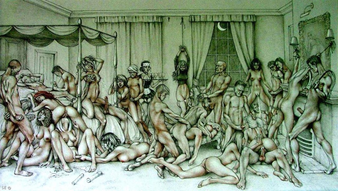 Ilustraciones eróticas de orgías