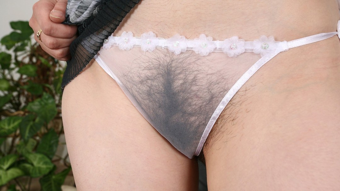 Coño peludo en bragas