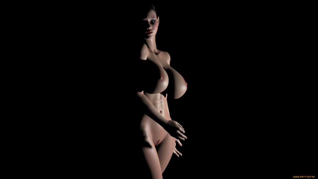 Grandes tetas sobre un fondo negro