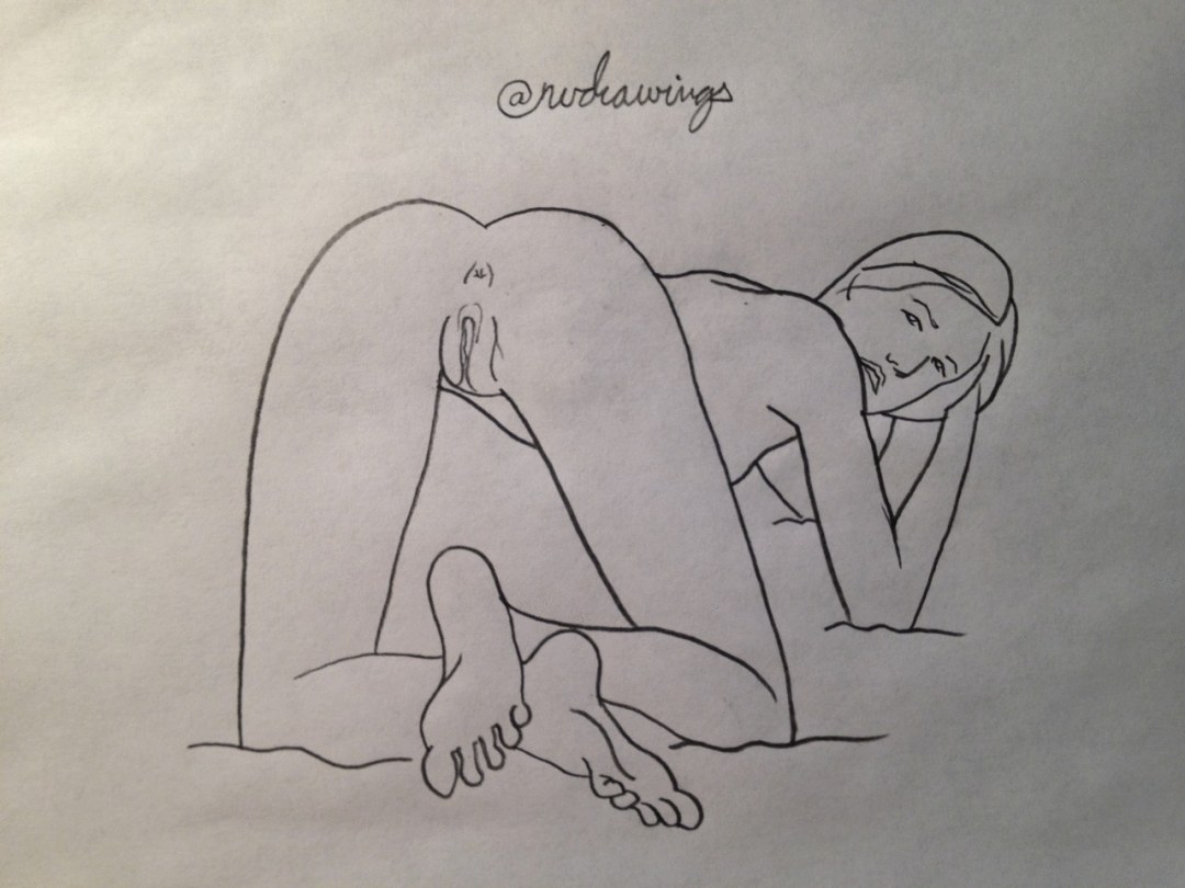 Dibujo de coño con un lápiz
