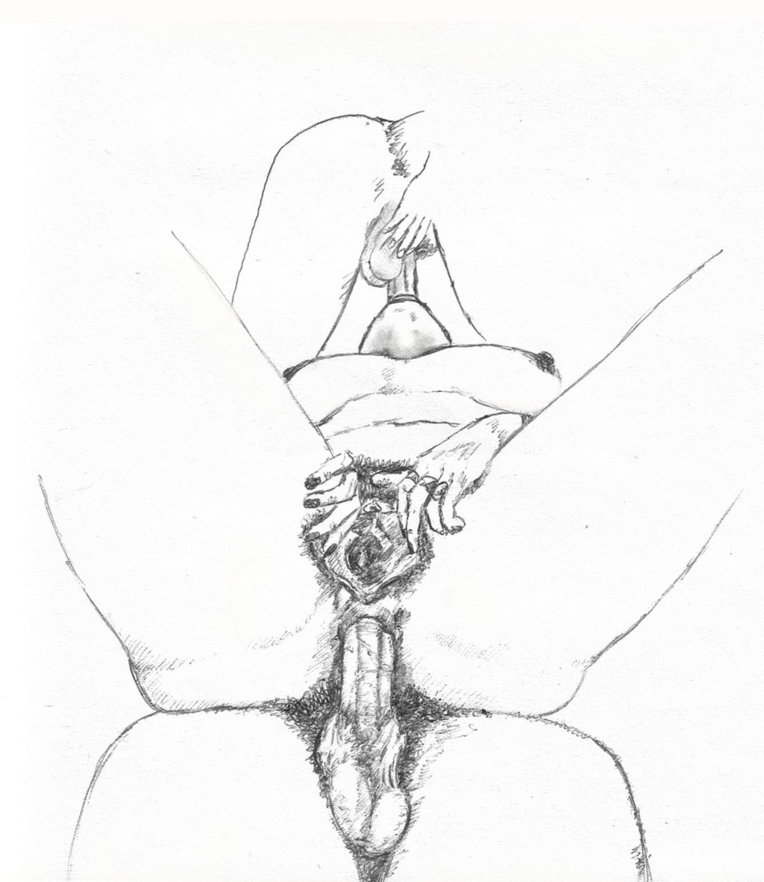 Dibujo de vagina con un lápiz