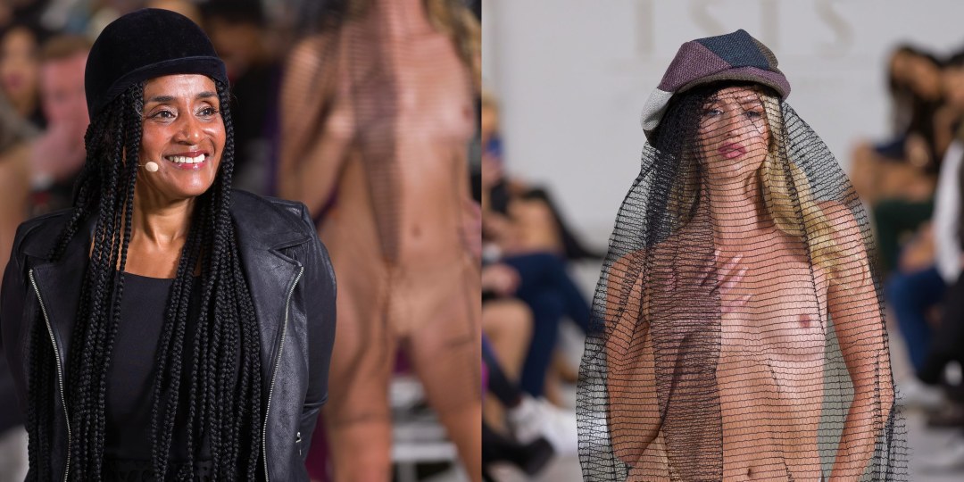 Desfile de moda completamente desnudo