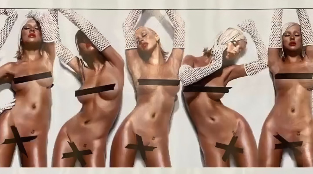 Christina Aguilera naked topless Shaved pussy