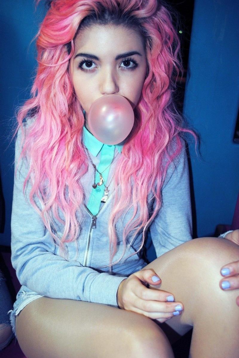 Вебкам розовые волосы