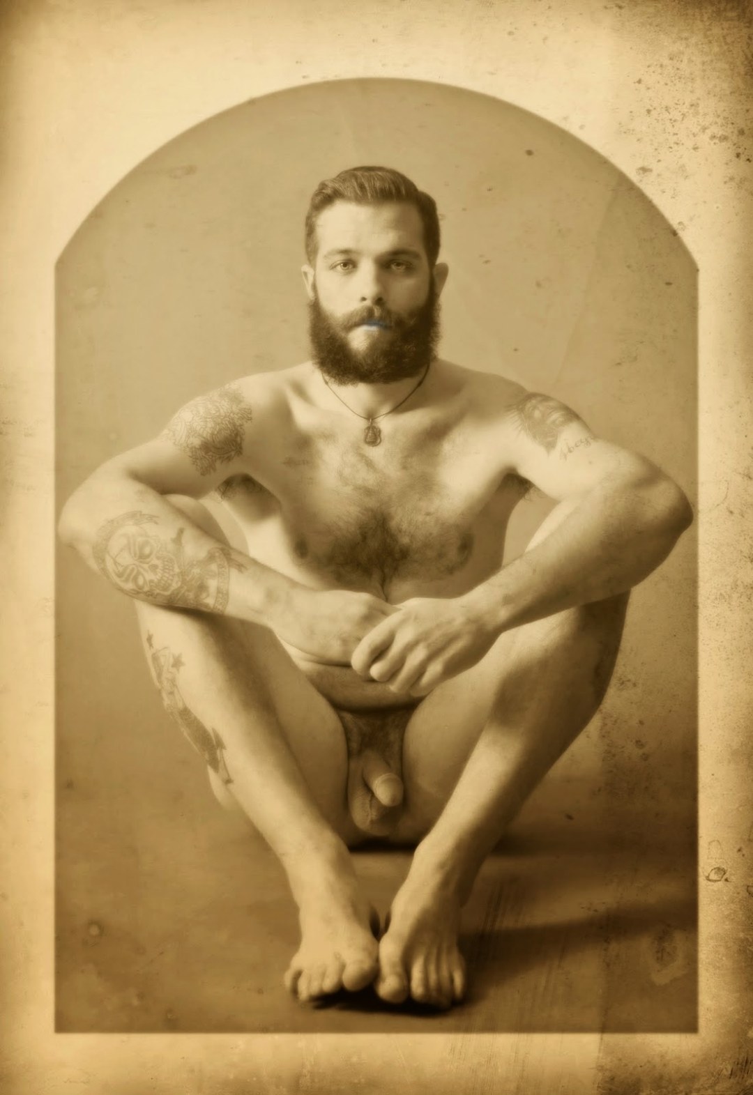 Голые бородатые мужчины