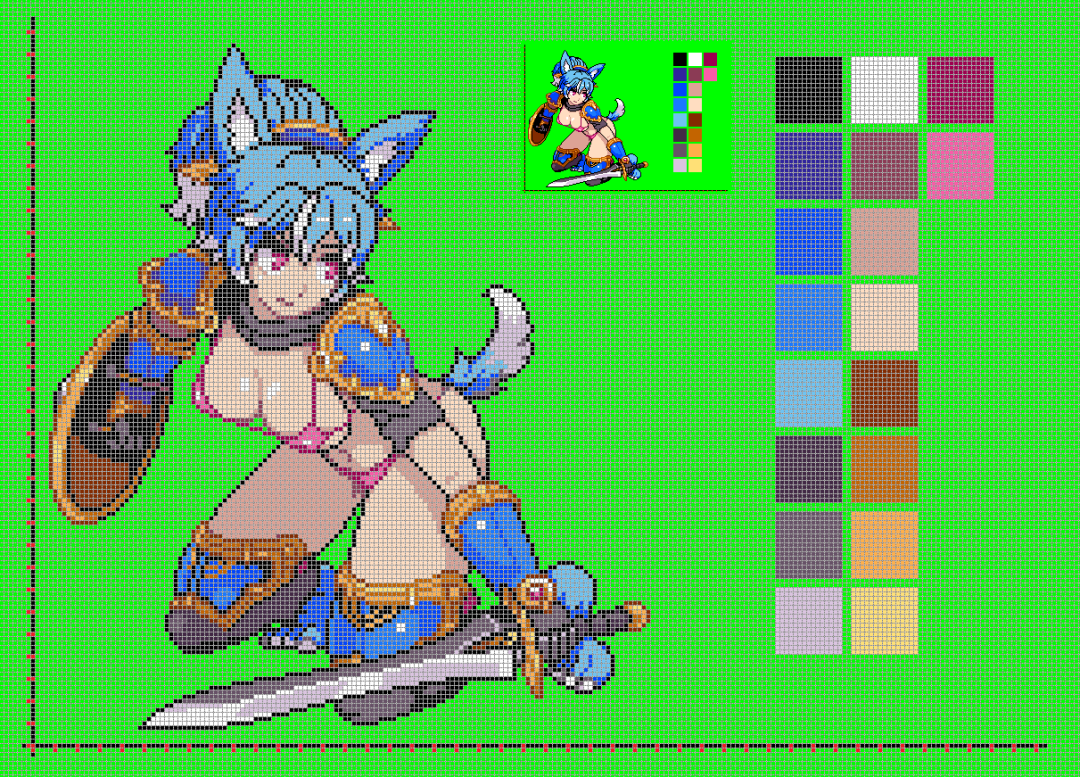 Девушка в купальнике Pixel Art