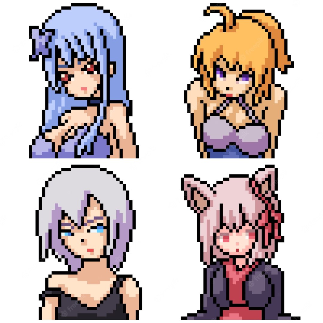 Пиксельная девушка в купальнике