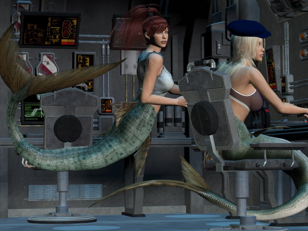 Голая с аквалангом под водой