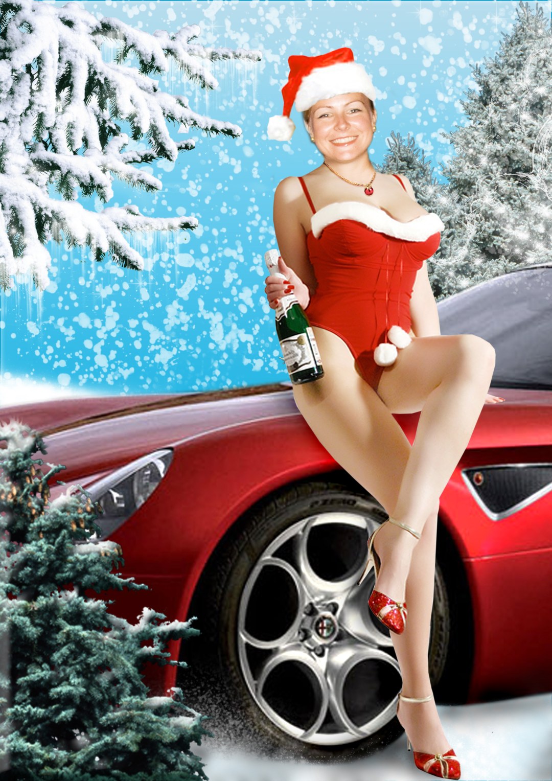 Снегурочки возле авто