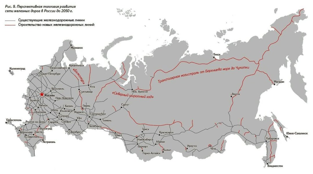 Схема ЖД дороги России