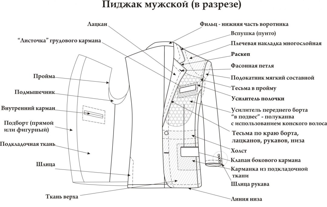 Деталь сзади пиджака