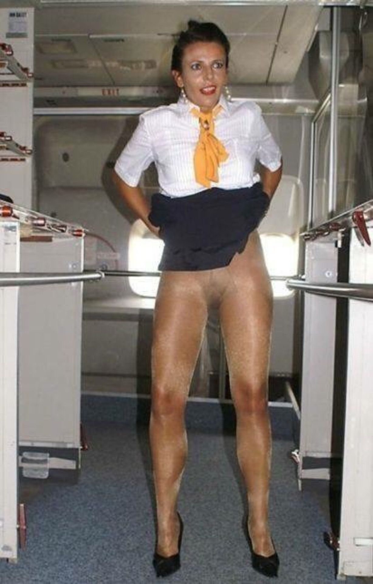 Stewardess upskirt