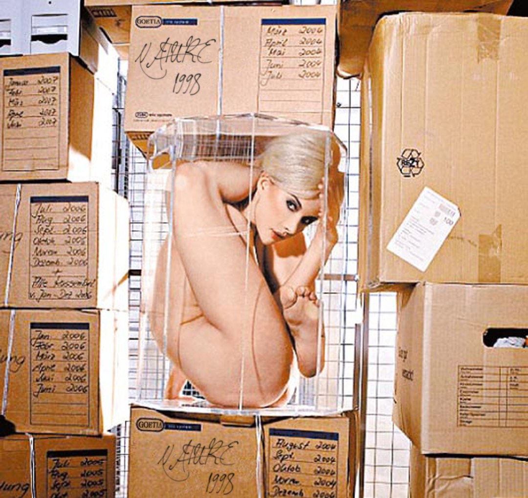 Голая женщина в коробке