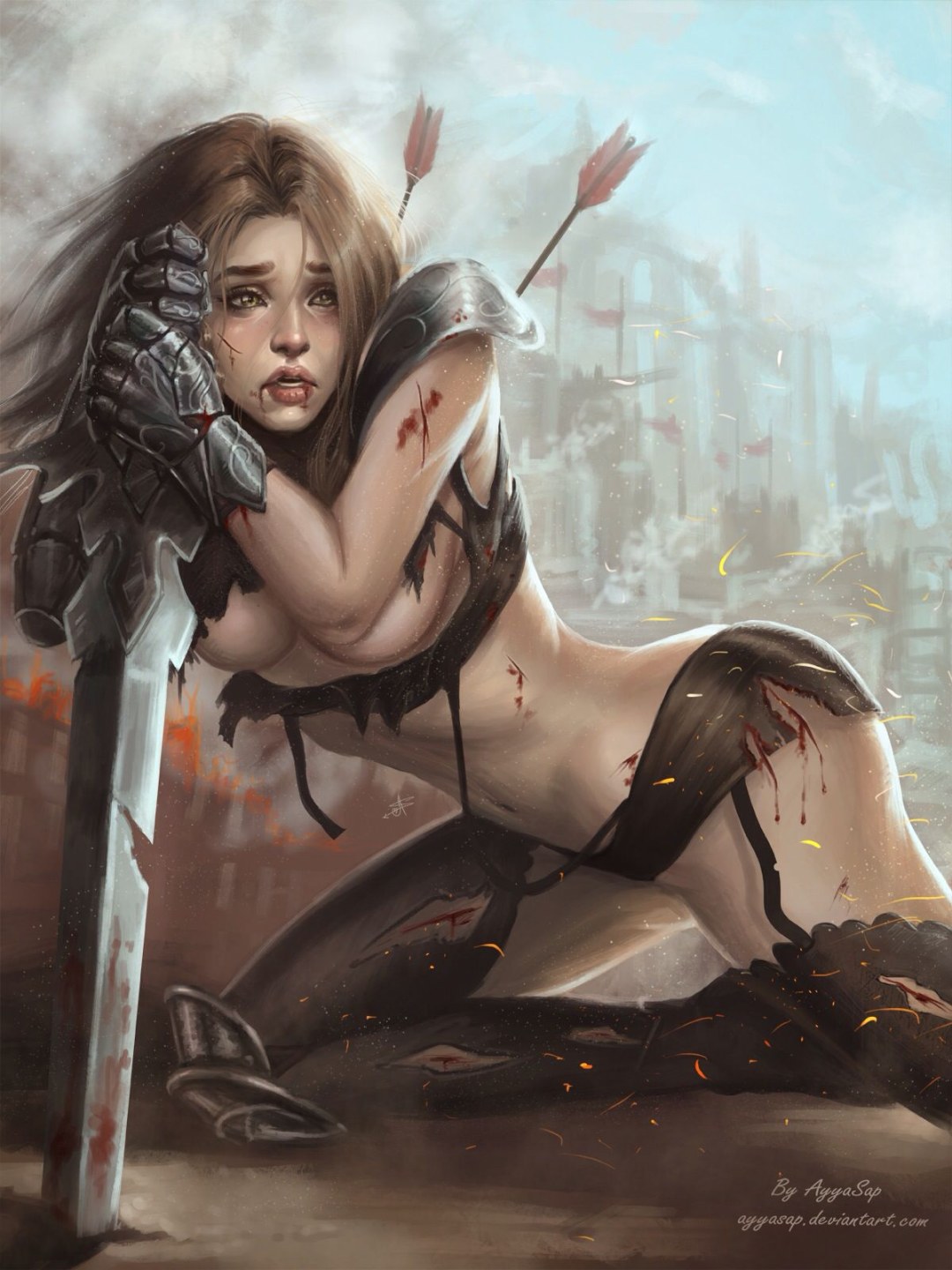 Фэнтези воительница бронелифчик